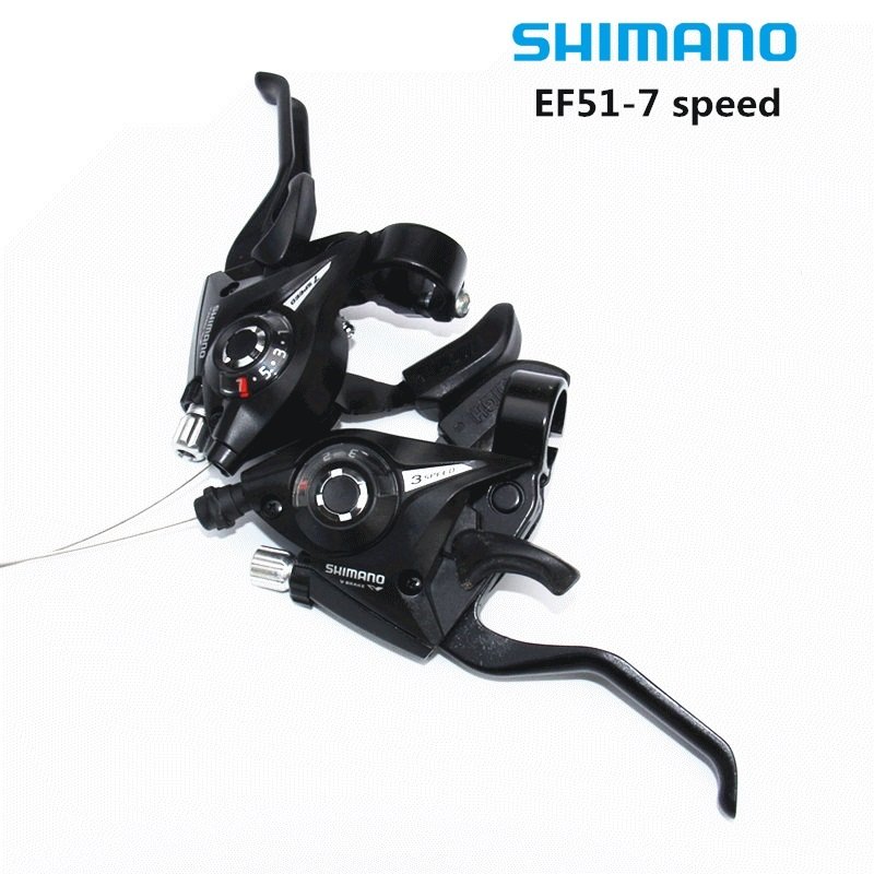 thumbnail image 2 of Shimano ST-EF51 Shifter & Brake Lever Combo Set - 3x7/8 Speed - With Gear Cables 2 of 5