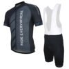 Upten Quality Black Gray Jersey with Bib Pant - Shorts Set