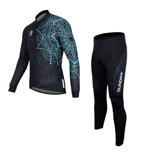 Quandra-Full-Length-Front Qundra Long Sleeves - Long Pants Cycling Jersey