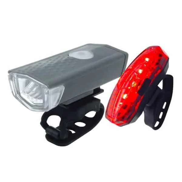 Soldier USB Rechargeable Front Rear LED Bike Light Set