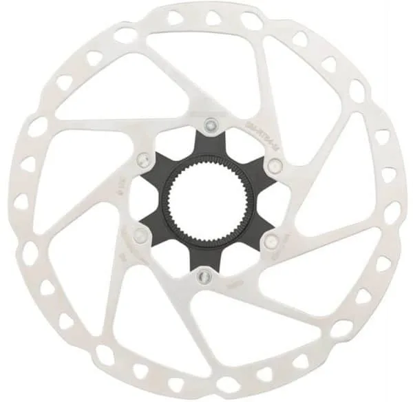 Shimano-SM-RT64-Center-Lock-Brake-Rotor-for-Deore-w-silver-160-mm-01 SHIMANO DEORE 160mm CENTER LOCK Disc Brake Rotor