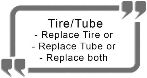 Tire/Tube Change – Service