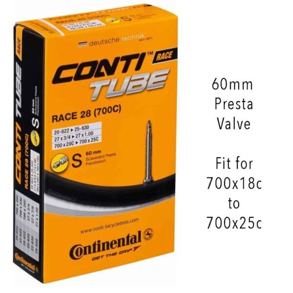 Continental Bicycle Inner Tube 700x18-25c 60mm PV (Presta Valve)
