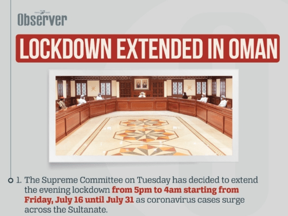 New Curfew from July 16th, 2021 & Eid Closure