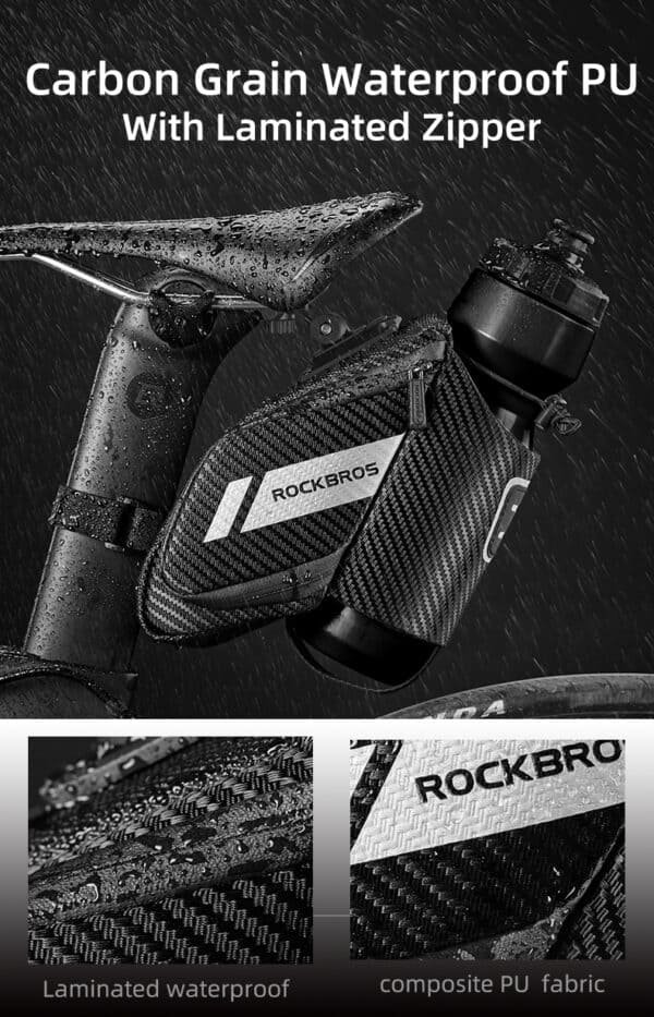 ROCKBROS 1.5L Bicycle Bag with Bottle Holder Reflective - Image 3