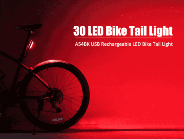 ROCKBROS Bike Rear Light USB Rechargeable Super Bright LED - Red - Image 6