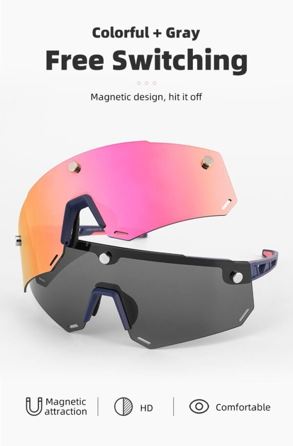 ROCKBROS 2-in-1 Bicycle Sunglasses Polarized with Magnetic Lenses - Image 11