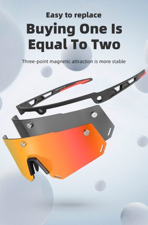 ROCKBROS 2-in-1 Bicycle Sunglasses Polarized with Magnetic Lenses - Image 8