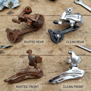 Front AND Rear Derailleur Rust Removal - Service