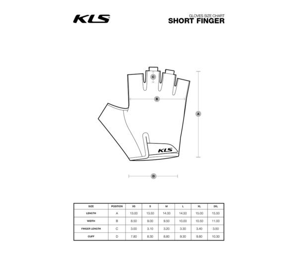 Fingerless Cycling Gloves – KLS – CUTOUT SHORT BLUE XL