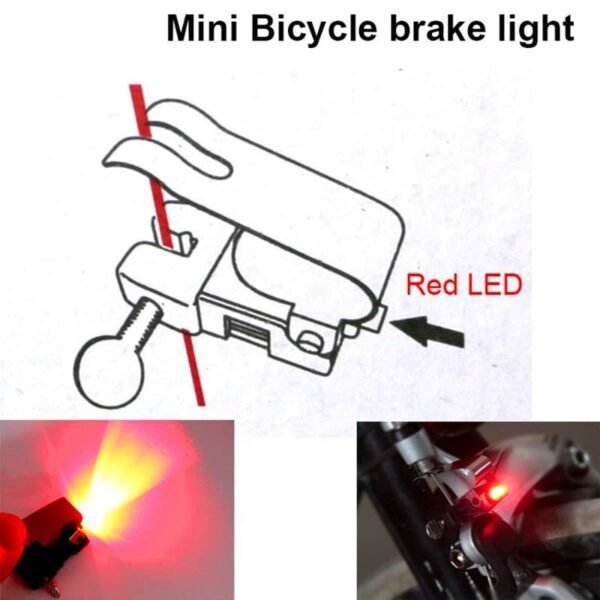 Mini Waterproof Bicycle Brake Light for Mechanical Disc Brakes and all Pull Brakes - Image 2