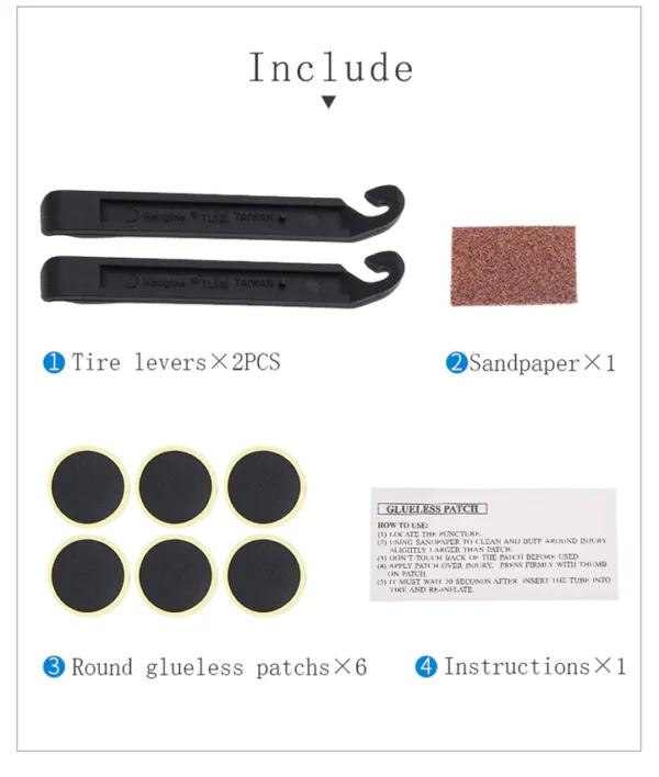 Genier Bicycle Puncture Repair Kit with Tire Levers B116005 - Image 9