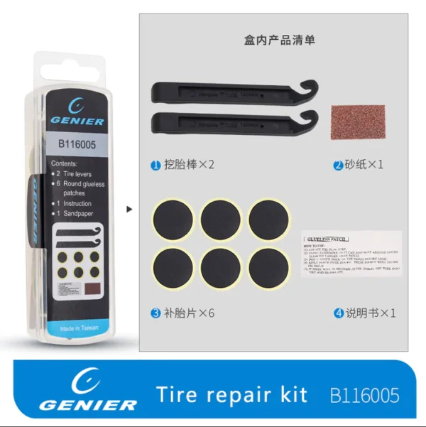 Genier Bicycle Puncture Repair Kit with Tire Levers B116005 - Image 8