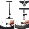 Upten Bicycle Aluminum Floor Air Pump with Gauge 200Psi