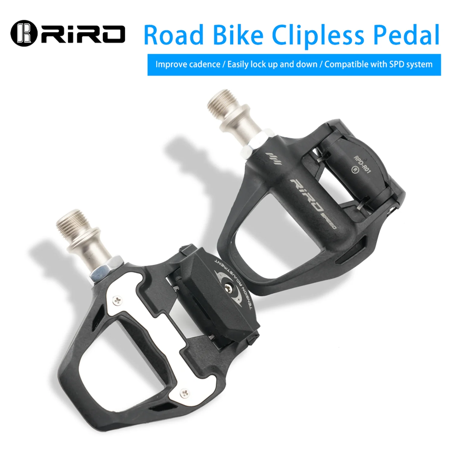 RIRO SL Road Bike Pedals 272g with SPD Cleats - Set - Image 8