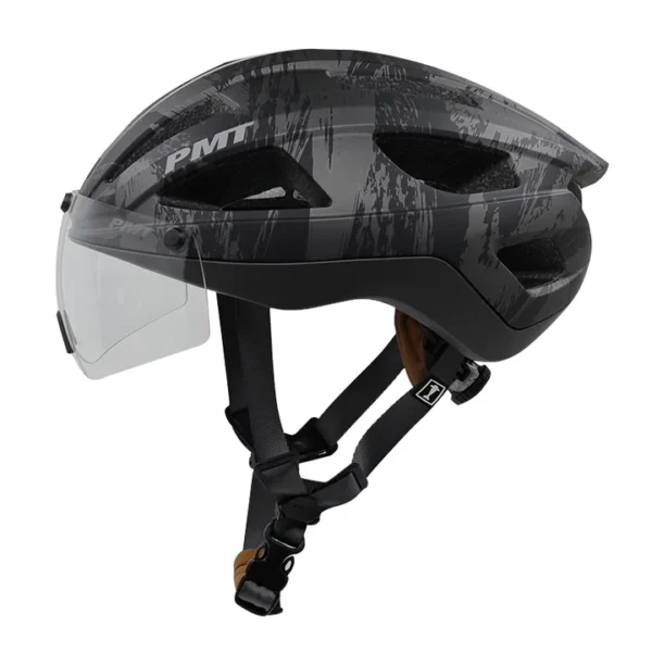 PMT-GOLF-BLK-02 PMT Golf Cycling Helmet with Magnetic Photochromic Sunglasses - BY ORDER