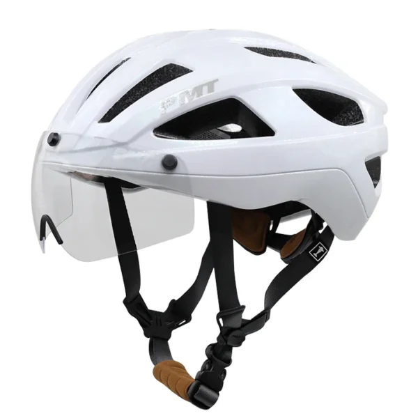 PMT-GOLF-WHT-01 PMT Golf Cycling Helmet with Magnetic Photochromic Sunglasses - BY ORDER