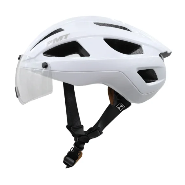 PMT-GOLF-WHT-02 PMT Golf Cycling Helmet with Magnetic Photochromic Sunglasses - BY ORDER